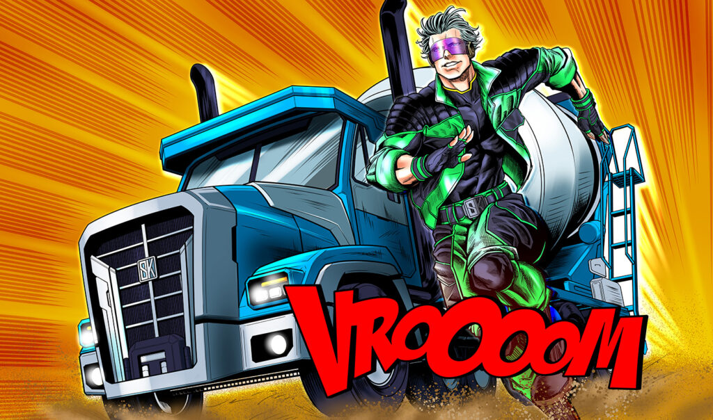 【新京都生コン株式会社様】｜ミキサー車ラッピングイラスト②の画像